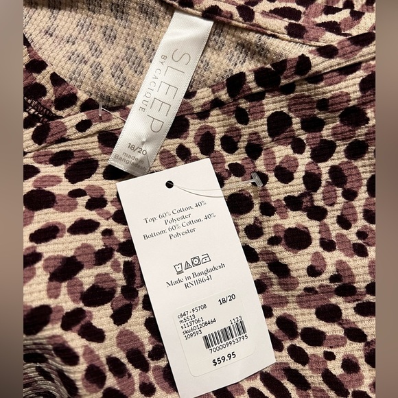 NWT Sleep by Cacique Lane Bryant Thermal Pajama Set - Modern Animal Print - Picture 8 of 10